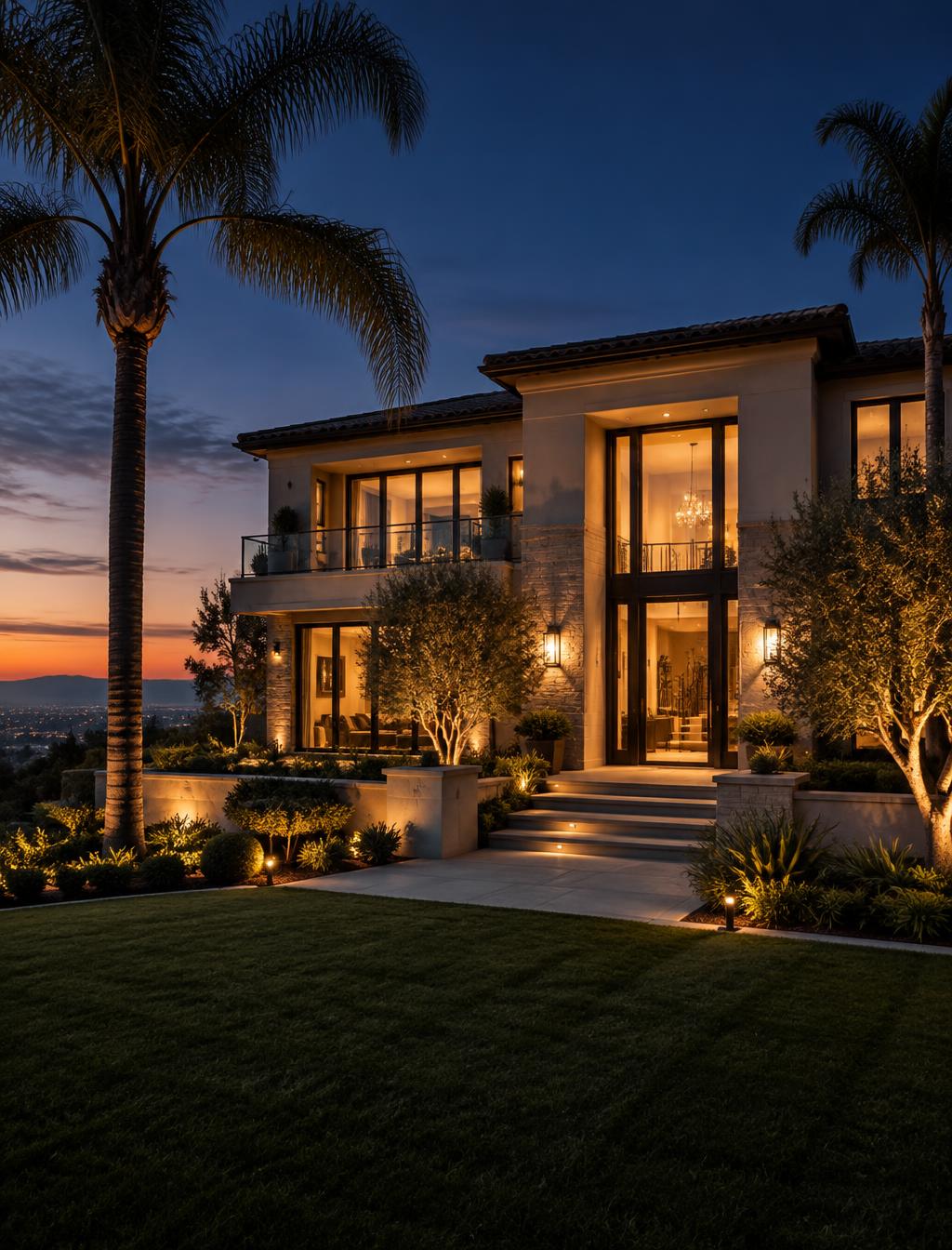 Twilight luxury home in Los Angeles County